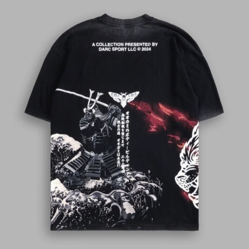 Darc Sport SAMURAI COURAGE "SIDE BY SIDE" OVERSIZED TEE IN BLACK